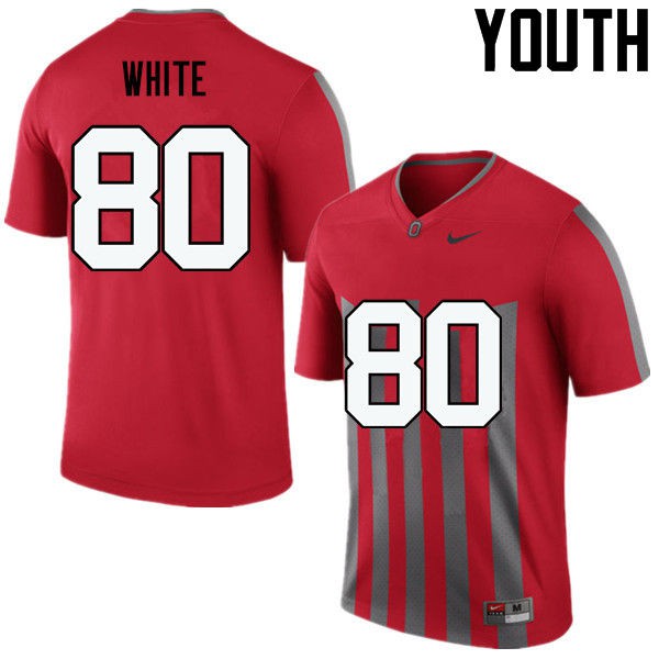 Ohio State Buckeyes #80 Brendon White Youth Official Jersey Throwback OSU26838